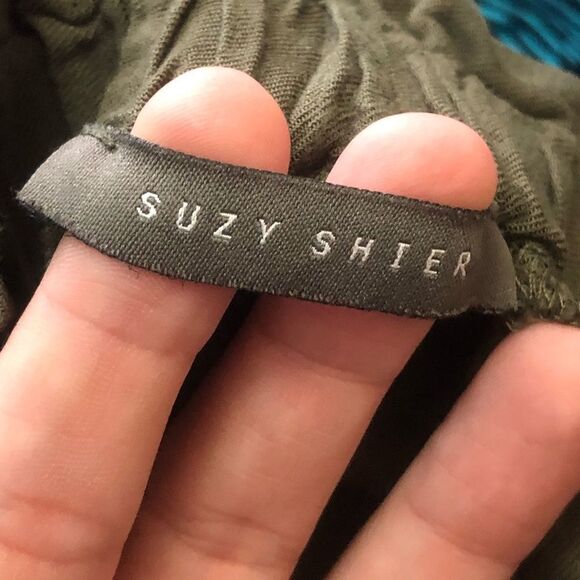 suzy Shier Size Small Green Paperbag Waist Capri Pants - Picture 5 of 5